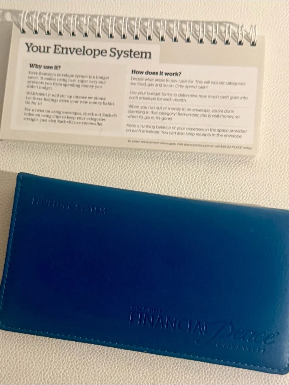 Dave Ramsey Financial Peace University Cash Envelope Wallet Blue Budget System